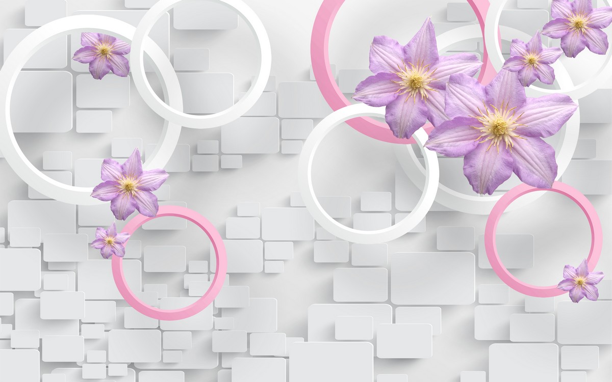 Фреска Чарующие фиолетовые цветы